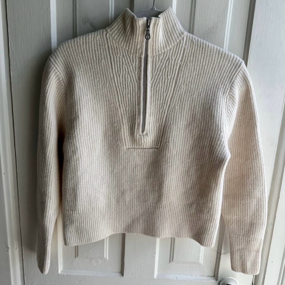 AYR White Ribbed Turtleneck Sweater - Picture 2 of 8